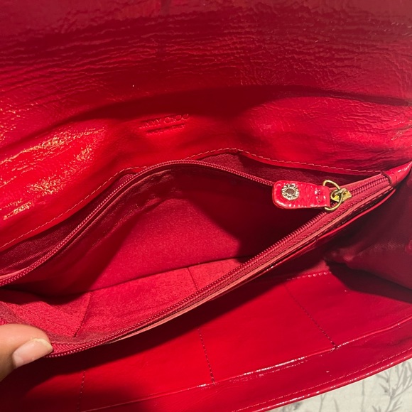 Jimmy Choo Red Leather Clutch